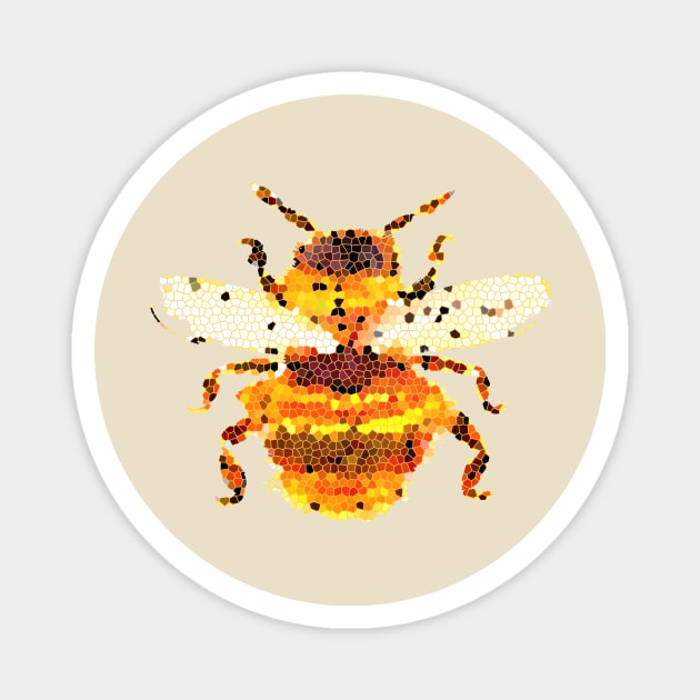 Mosaic Bumble Bee Magnet by ZeichenbloQ